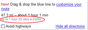 Google Maps traffic times